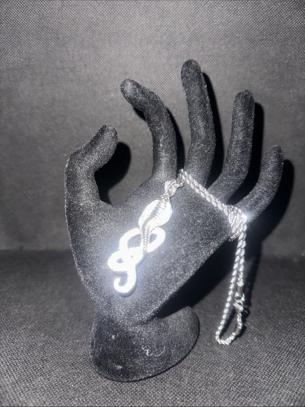 Sterling Silver Snake Pendant Necklace - Silver